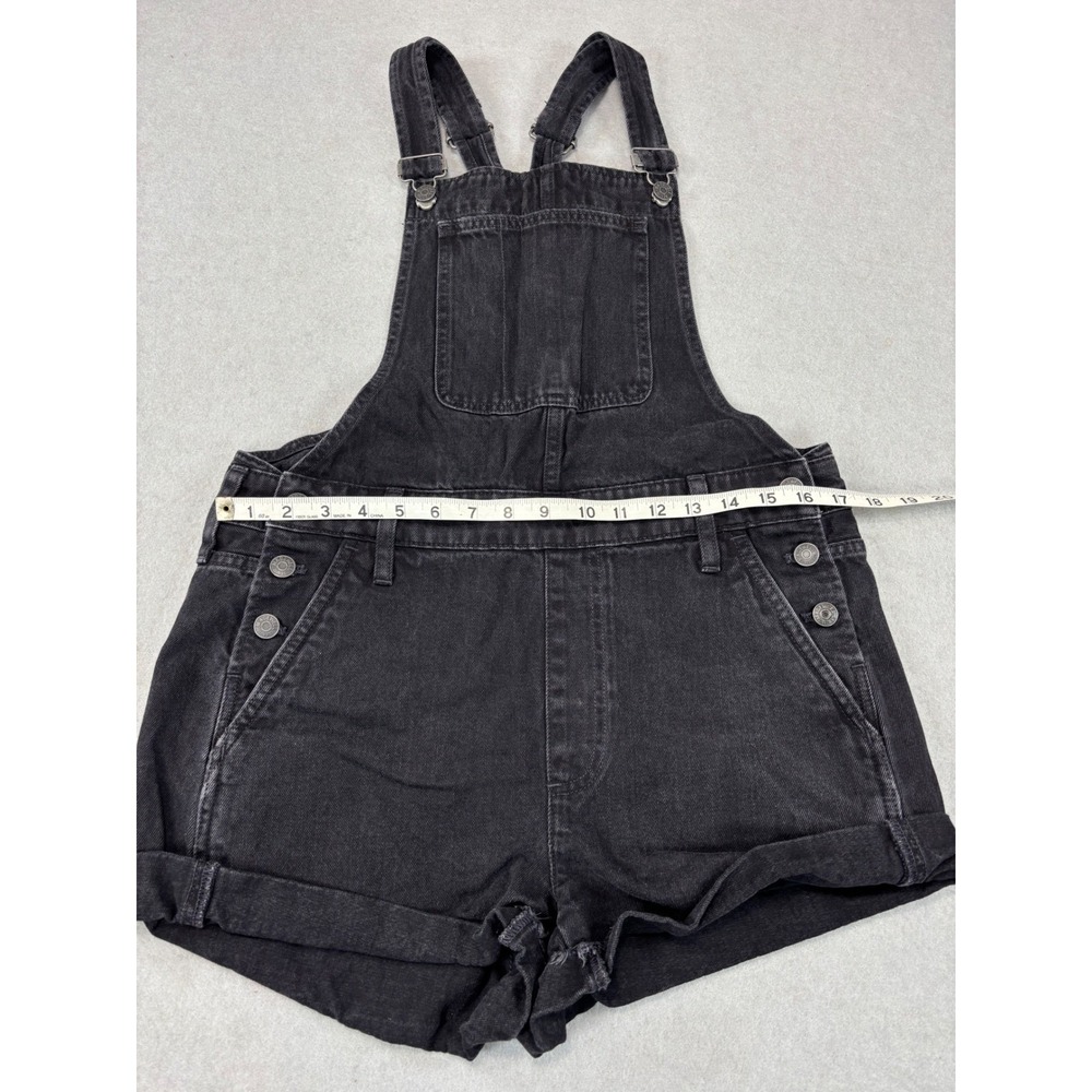 Madewell High Rise Washed Black Denim Adirondack Short Overalls size‎ M - Picture 3 of 8